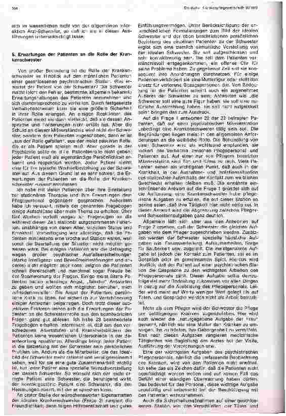 Vorschauseite 4: Die Rolle der Krankenschwester auf einer psychiatrischen Männerstation