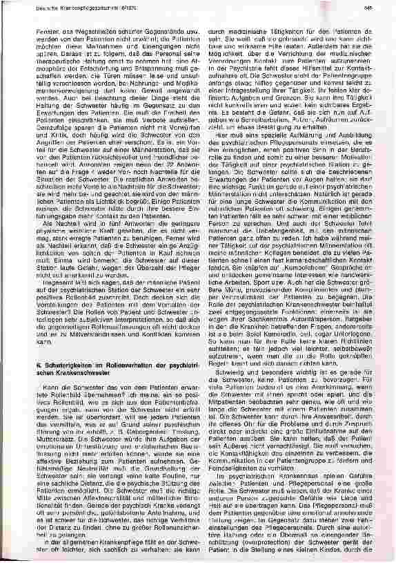 Vorschauseite 5: Die Rolle der Krankenschwester auf einer psychiatrischen Männerstation