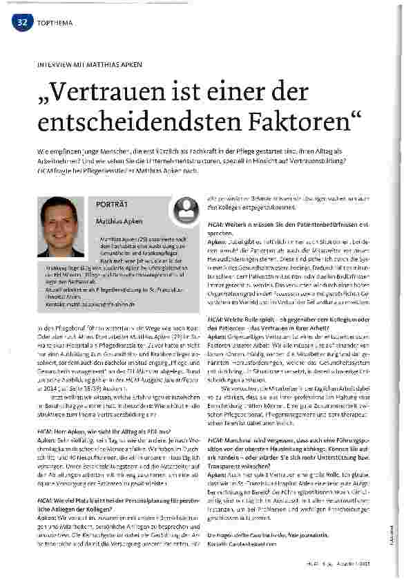 Vorschauseite 1: Vertrauen ist einer der entscheidendsten Faktoren