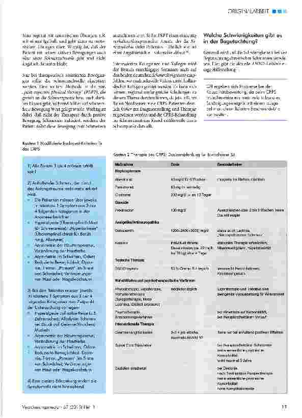 Vorschauseite 3: Das komplexe regionale Schmerzsyndrom (CRPS) Schwierigkeiten in der Diagnostik, Therapie und Begutachtung