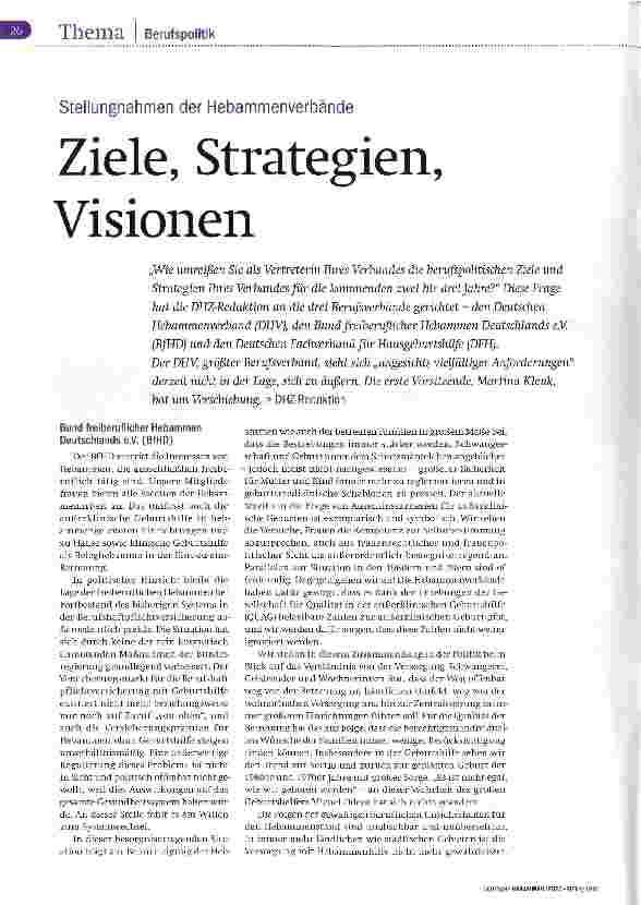Vorschauseite 1: Ziele, Strategien, Visionen