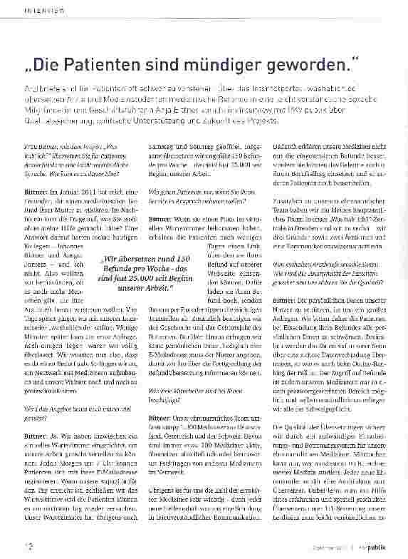 Vorschauseite 1: Die Patienten sind mündiger geworden