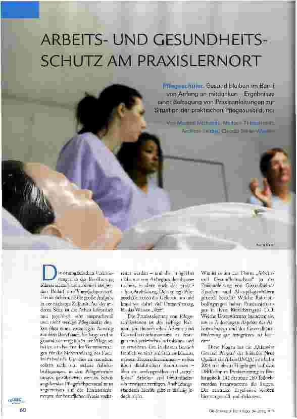 Vorschauseite 1: ARBEITS-UND GESUNDHEITS-SCHUTZ AM PRAXISLERNORT