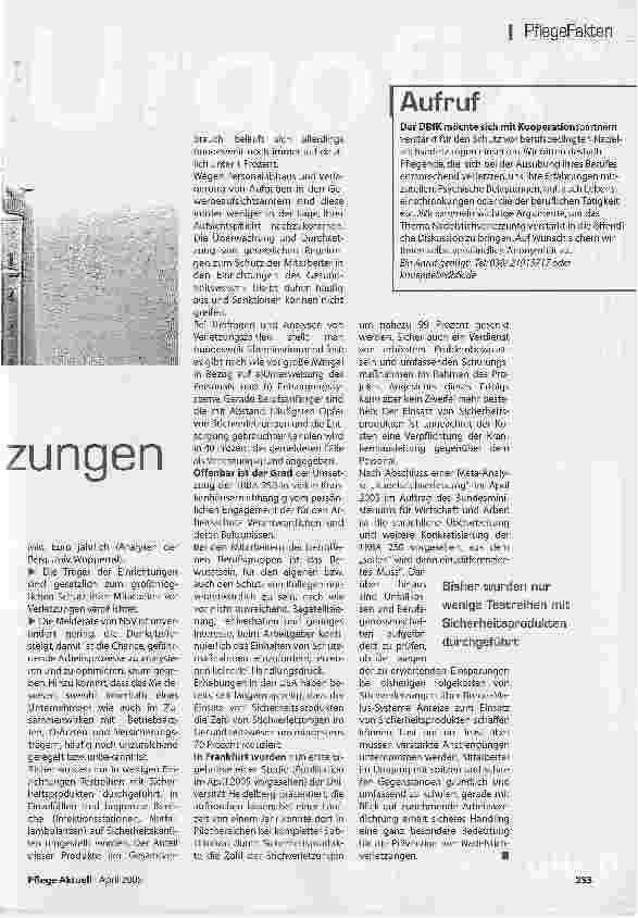 Vorschauseite 2: Leider kommt es immer noch zu NadelstichverletzungenEin Bericht zum BVMed Forum Sicherheit in Frankfurt am Main