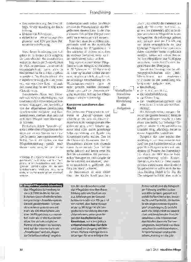 Vorschauseite 2: Ein Geben und Nehmen. Eine besondere Kooperationsform kann Pflegediensten neue Möglichkeiten eröffnen