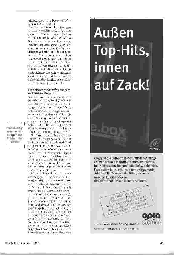 Vorschauseite 3: Ein Geben und Nehmen. Eine besondere Kooperationsform kann Pflegediensten neue Möglichkeiten eröffnen