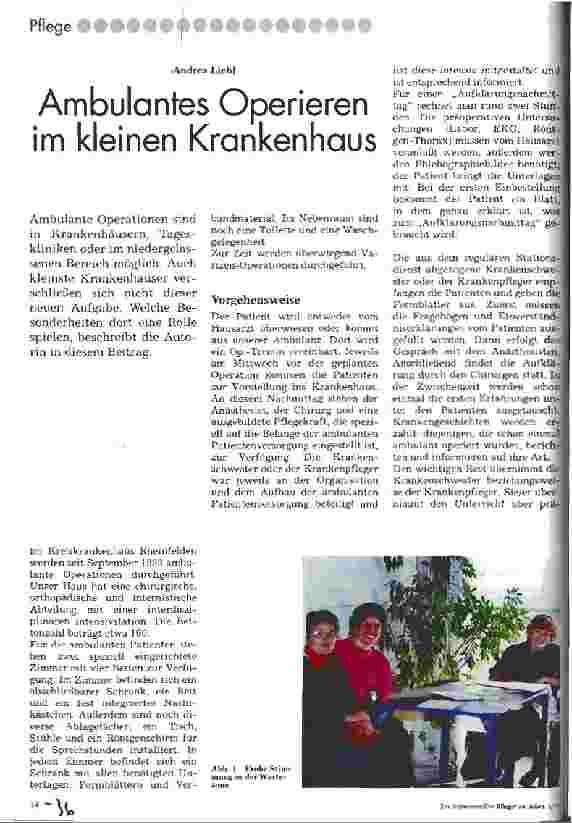 Vorschauseite 1: Ambulantes Operieren im kleinen Krankenhaus