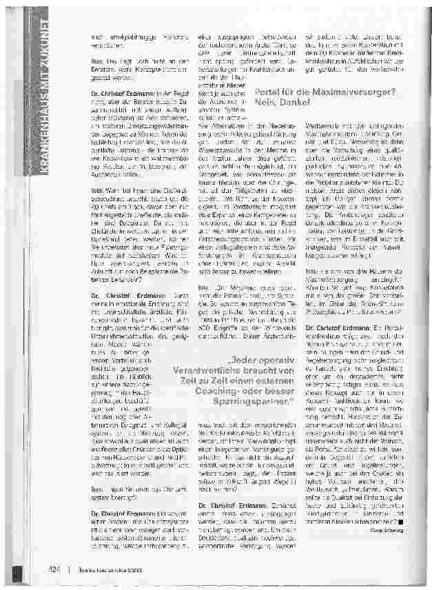 Vorschauseite 2: Reiner Sachverstandreicht nicht aus Sind Ärzte die Verwaltungschefs der Zukunft?