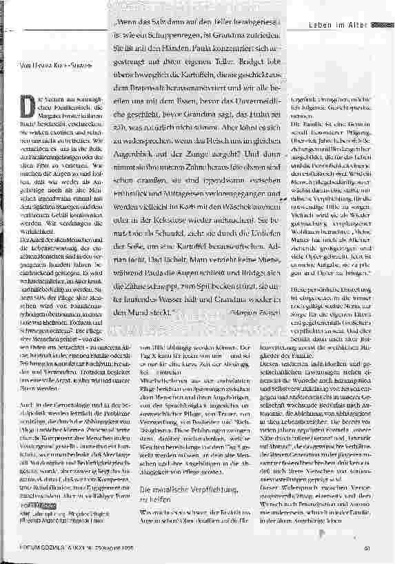 Vorschauseite 2: Die stille Angst vor dem Tag X Wenn in der Familie Pflegebedürftigkeit droht