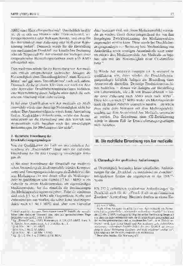 Vorschauseite 2: Luft zur medizinischen Anwendung (Aer medicalis) - Problemstellungen und rechtliche Einordnung -