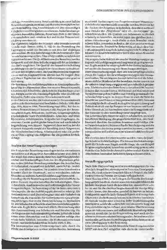 Vorschauseite 3: ASSESSMENT CENTER - EINE GEEIGNETE METHODE ZUR BEWERBE RAUS WAHL AN KRANKENPFLEGESCHULEN?