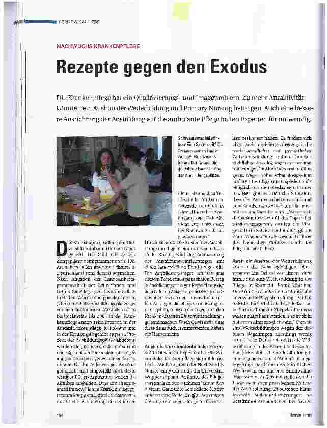 Vorschauseite 1: NACHWUCHS KRANKENPFLEGERezepte gegen den Exodus