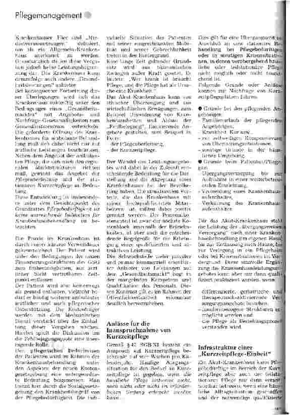 Vorschauseite 2: Kurzzeitpflege im Akut-Krankenhaus