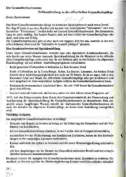 Vorschauseite 1: Die Gesundheitsschwester Schlüsselstellung in der öffentlichen Gesundheitspflege