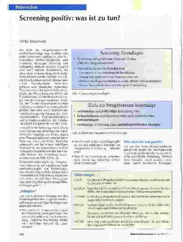 Vorschauseite 1: Screening positiv: was ist zu tun?