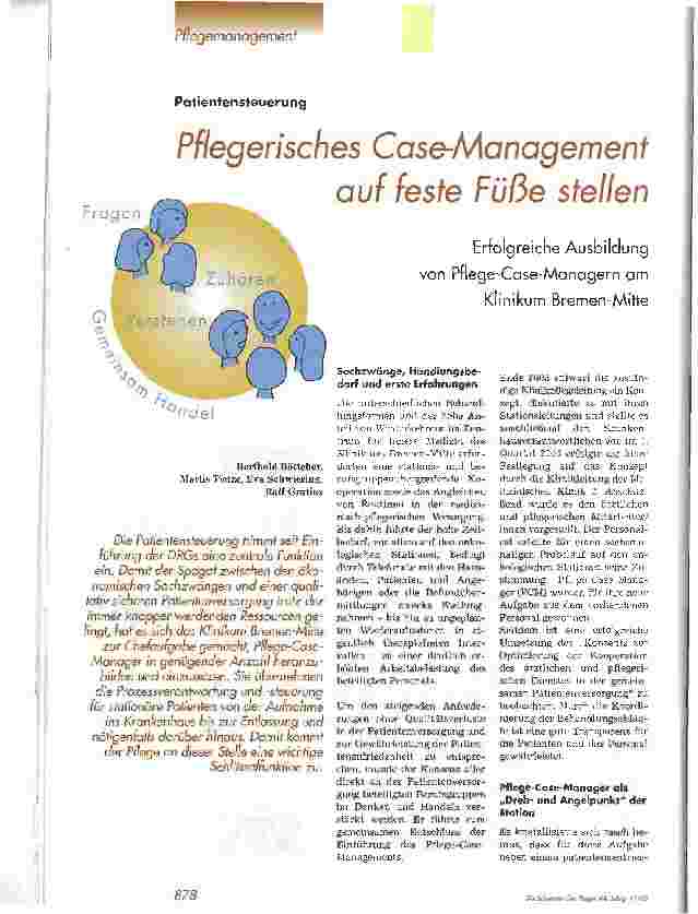 Vorschauseite 1: Pflegerisches Case-Management -auf feste Füße stellen