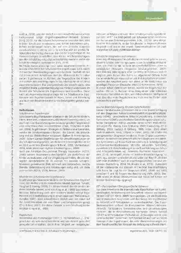 Vorschauseite 2: Schulbasierte Ergotherapie: Unterstützung für Kinder mit leichten Beeinträchtigungen?