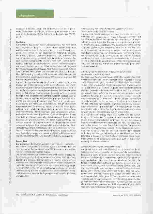 Vorschauseite 3: Schulbasierte Ergotherapie: Unterstützung für Kinder mit leichten Beeinträchtigungen?