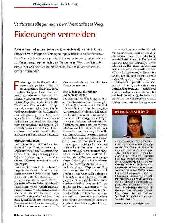 Vorschauseite 1: Verfahrenspfleger nach dem Werdenfelser Weg Fixierungen vermeiden