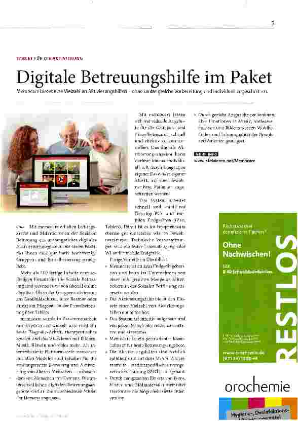 Vorschauseite 1: Digitale Betreuungshilfe im Paket