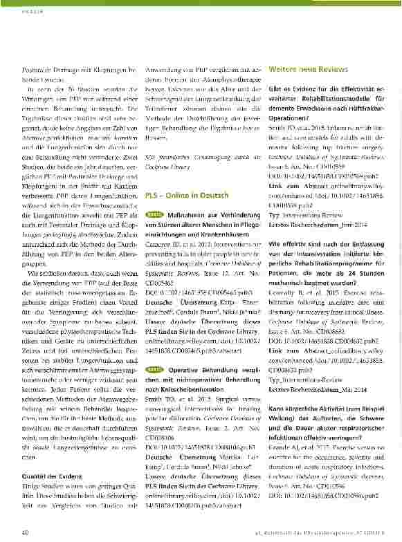 Vorschauseite 3: Cochrane-Update 8 2015