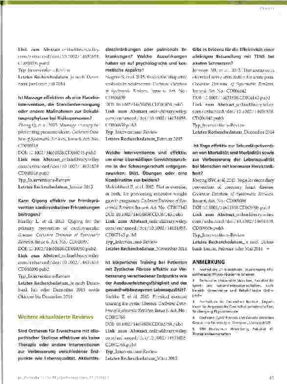Vorschauseite 4: Cochrane-Update 8 2015
