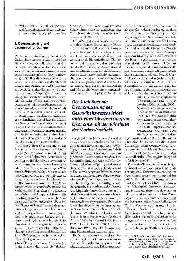 Vorschauseite 2: Ökonomisierung der Medizin Menetekel oder Popanz?
