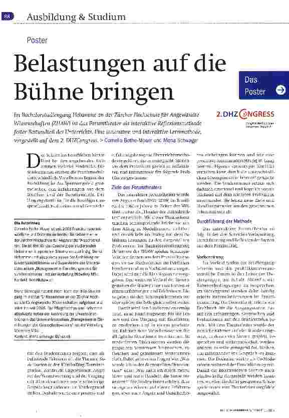 Vorschauseite 1: Belastungen auf die Bühne bringen