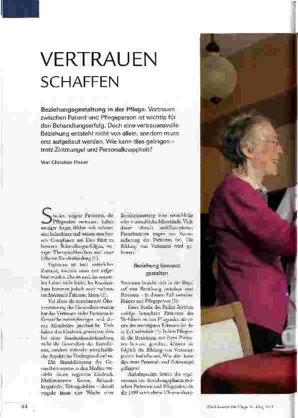 Vorschauseite 1: VERTRAUEN SCHAFFEN