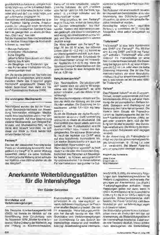 Vorschauseite 1: Anerkannte Weiterbildungsstätten für Intensivpflege