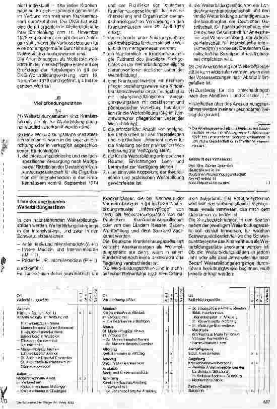 Vorschauseite 2: Anerkannte Weiterbildungsstätten für Intensivpflege