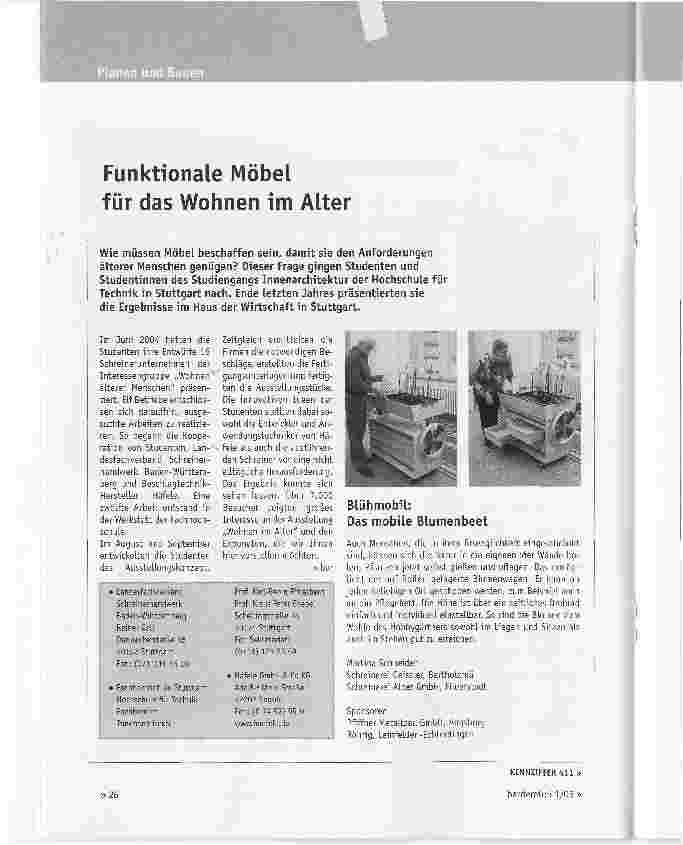 Vorschauseite 1: Funktionale Möbel für das Wohnen im Alter