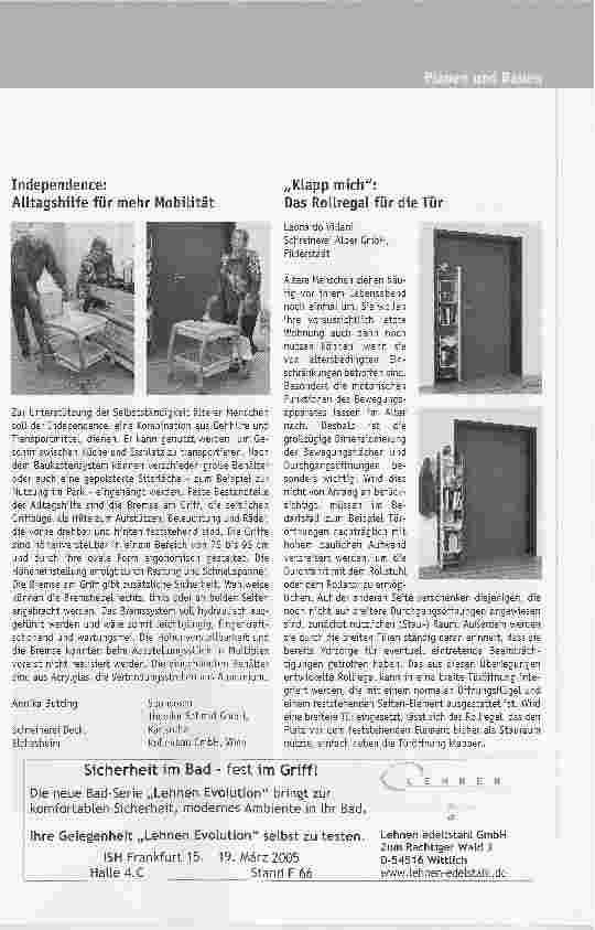 Vorschauseite 2: Funktionale Möbel für das Wohnen im Alter