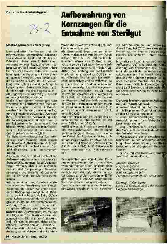 Vorschauseite 1: Aufbewahrung von Kornzangen für die Entnahme von Sterilgut