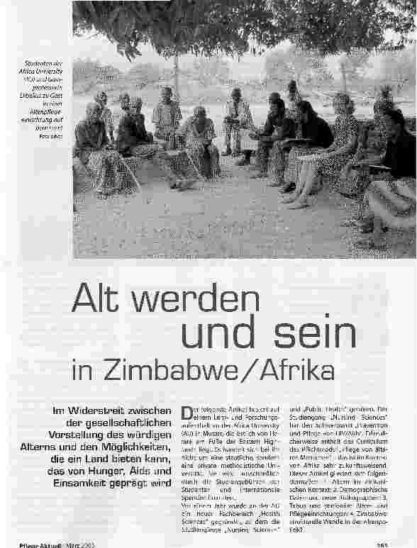 Vorschauseite 1: Alt werden und sein in Zimbabwe/Afrika
