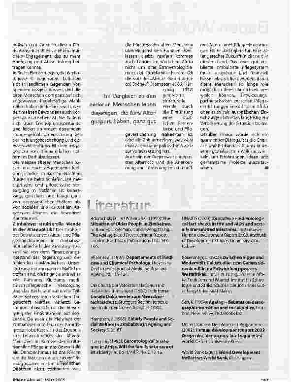 Vorschauseite 5: Alt werden und sein in Zimbabwe/Afrika