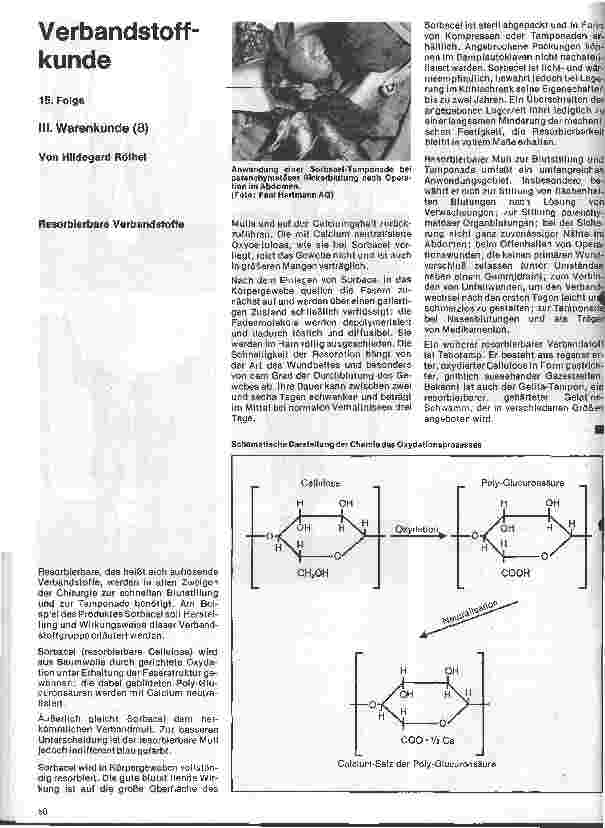Vorschauseite 1: Verbandstoffkunde III. Warenkunde (8) Resorbierbare Verbandstoffe