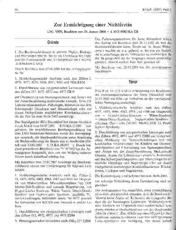 Vorschauseite 1: Zur Ermächtigung einer Nichtärztin