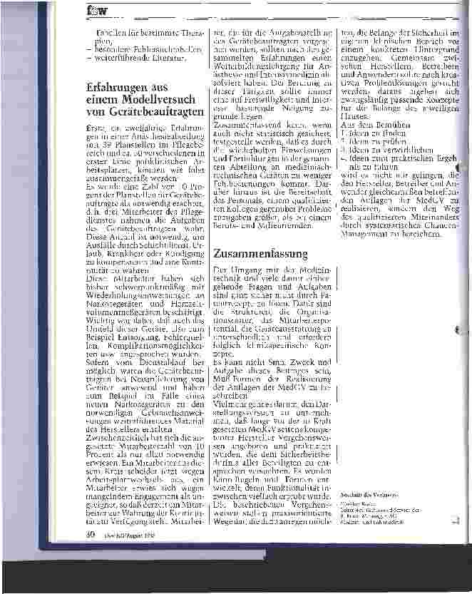Vorschauseite 6: Die Verordnung über die Sicherheit medizinisch-technischer Geräte (MedGV)