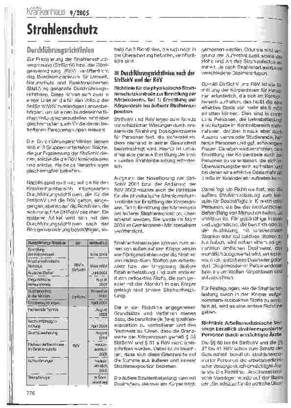 Vorschauseite 1: Strahlenschutz