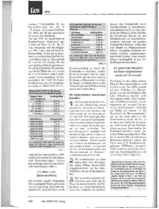Vorschauseite 2: Die Leistungsbewertung darf nicht jährlich verändert werdenPlädoyer für einen Budgetneutralitätsfaktor beim jährlichen DRG-Systemwechsel