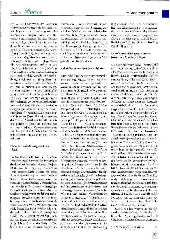 Vorschauseite 5: Gesundheit in Unternehmen - zwischen Kulturwandel und Profitkultur