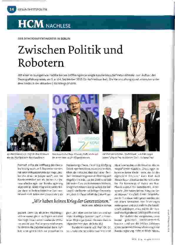 Vorschauseite 1: Zwischen Politik und Robotern