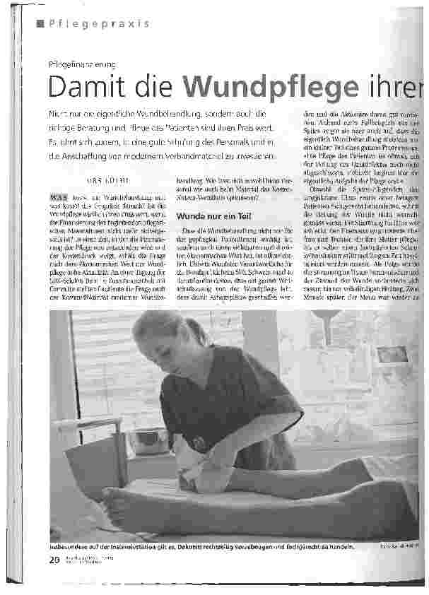 Vorschauseite 1: Damit die Wundpflege ihren Preis wert ist