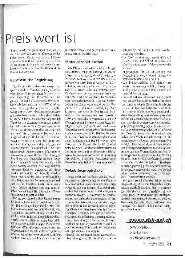 Vorschauseite 2: Damit die Wundpflege ihren Preis wert ist