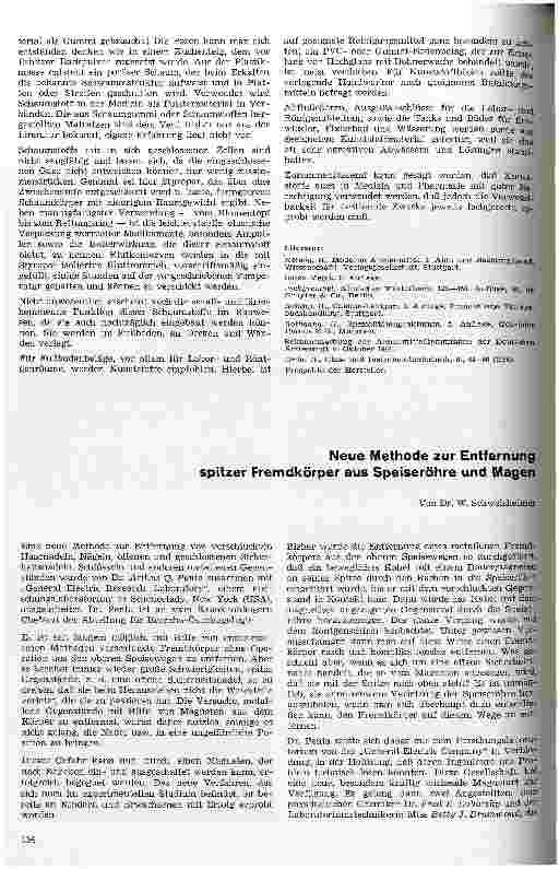 Vorschauseite 1: Neue Methode zur Entfernung spitzer Fremdkörper aus Speiseröhre und Magen