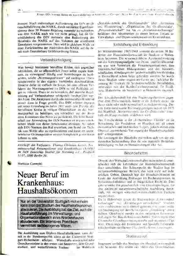 Vorschauseite 4: DIN - Normen dienen der Kostendämpfung im Krankenhaus