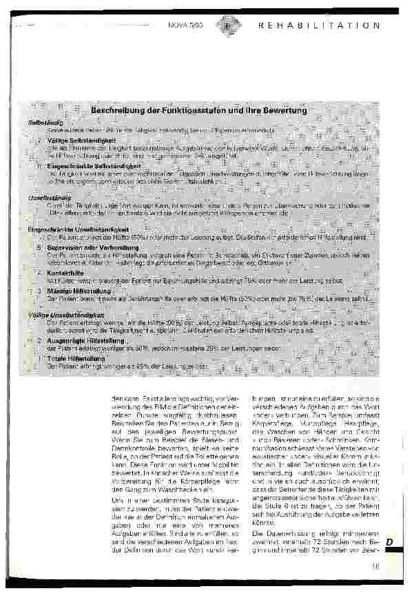 Vorschauseite 3: Der Funktionale Selbstständigkeitsindex (FIM)