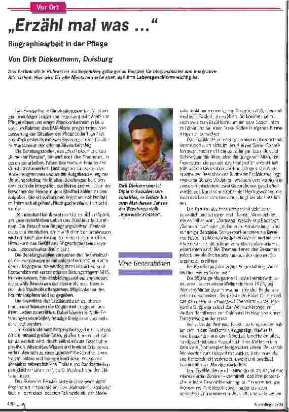 Vorschauseite 1: Erzähl mal was. .. Biographiearbeit in der Pflege