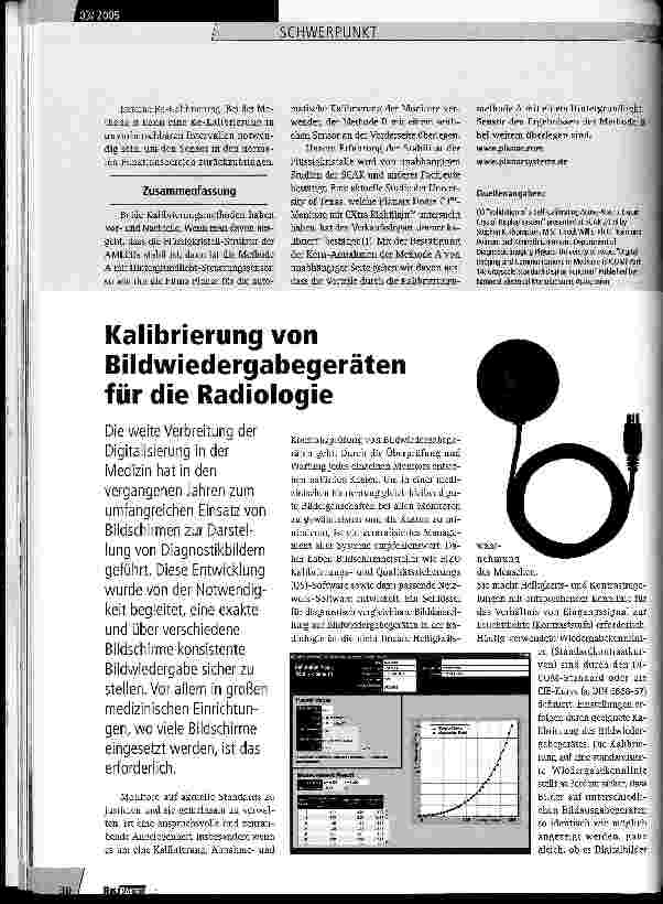 Vorschauseite 5: DICOM-Kalibrierung medizinischer Monitore - zwei Methoden im Vergleich
